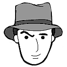 A small drawing of Nick Bounty's face.